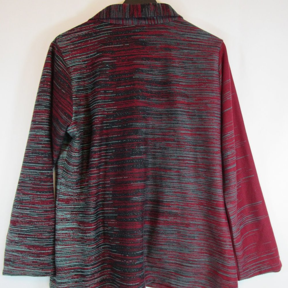 Parsley & Sage Red Gray Button Front Sweater Coat - image 6